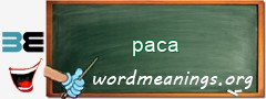 WordMeaning blackboard for paca